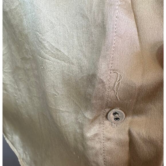 Girl. by Band of Outsiders Silk Gold Beige Blouse Hidden Placket sz 2=M - Picture 13 of 15